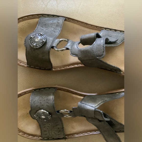 Grey With Silver Embellishments Rieker Sandals EU 41 - Picture 3 of 4